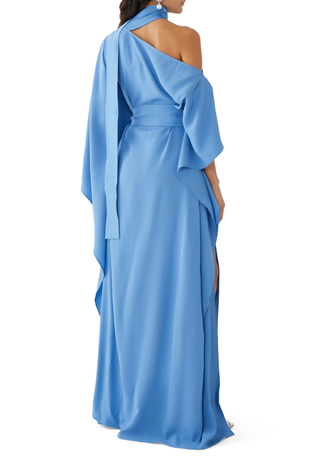 فستان تايلور طويل بنمط قفطان بكتف واحد
